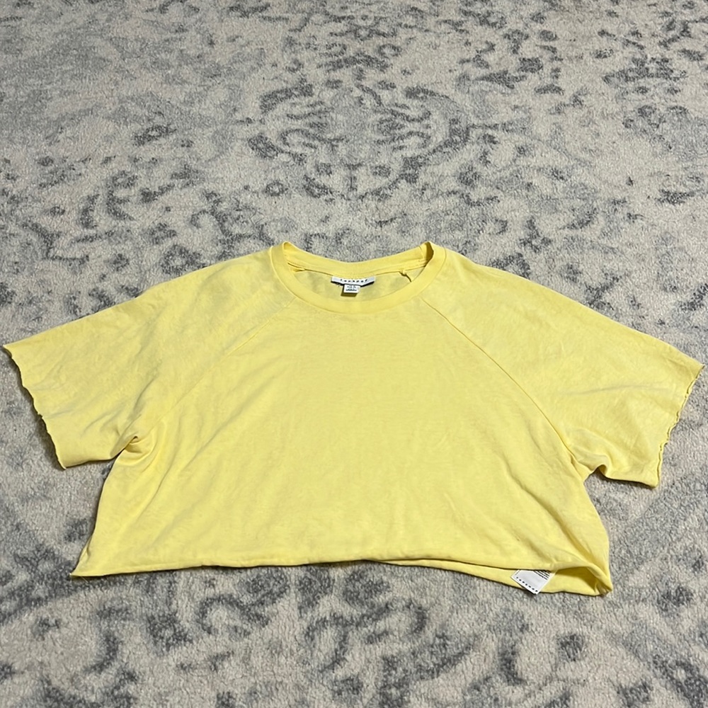 Topshop yellow crop T-shirt